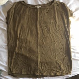 Distressed Olive Green Top